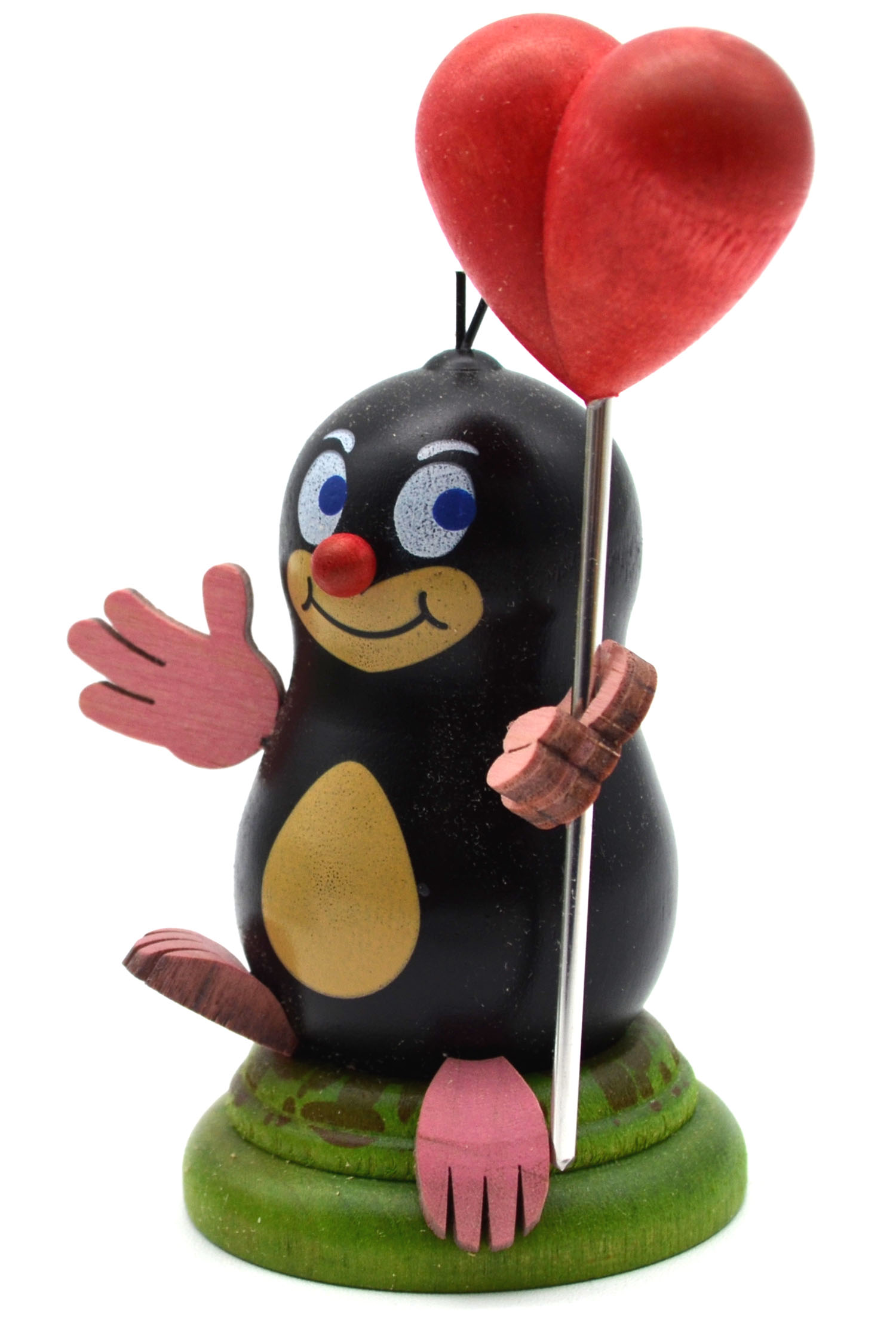 Maulwurf "Felix" mit Herzballon ca. 7 cm hoch 