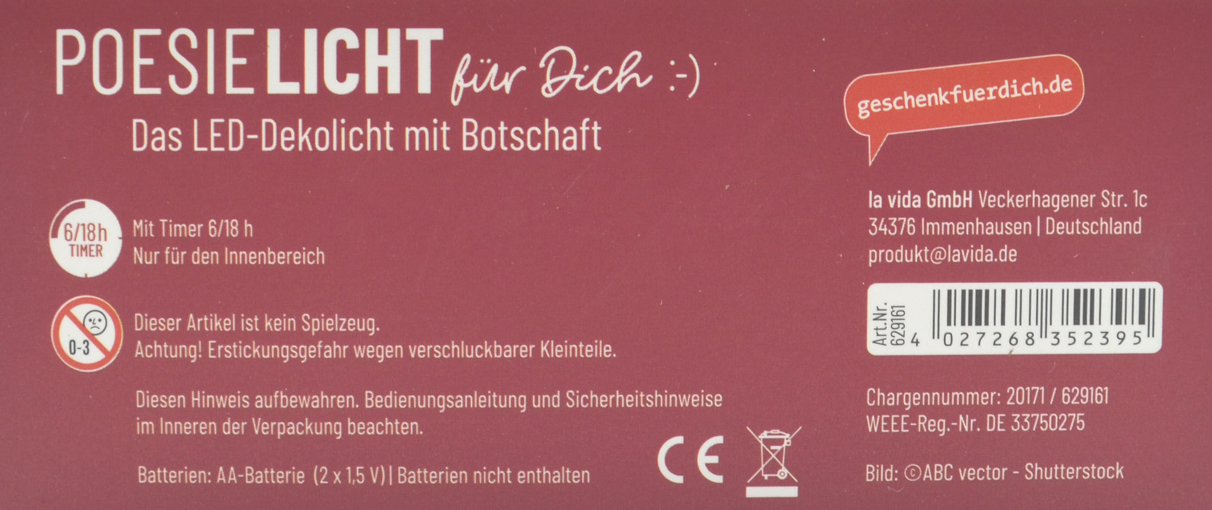 LED-Laterne Poesielicht Bär zum Stehen oder Hängen mit Timer 16x13,x5 cm 