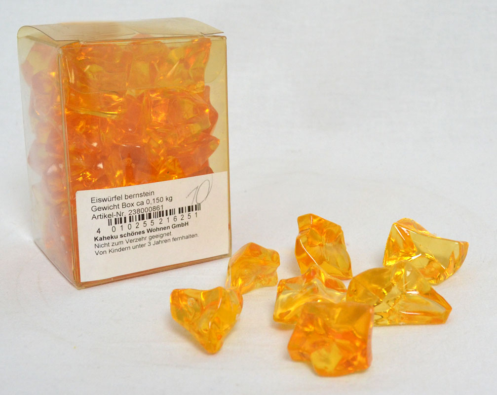 Acryl-Steine Deko Eiswürfel bernstein