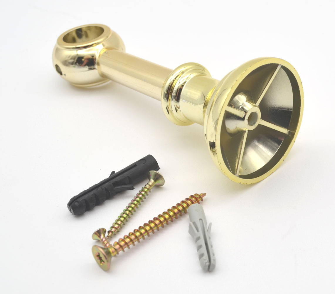 1 Wandträger geschlossen für Stil Ø 20 mm Kunststoff messingfarben WA 12 cm