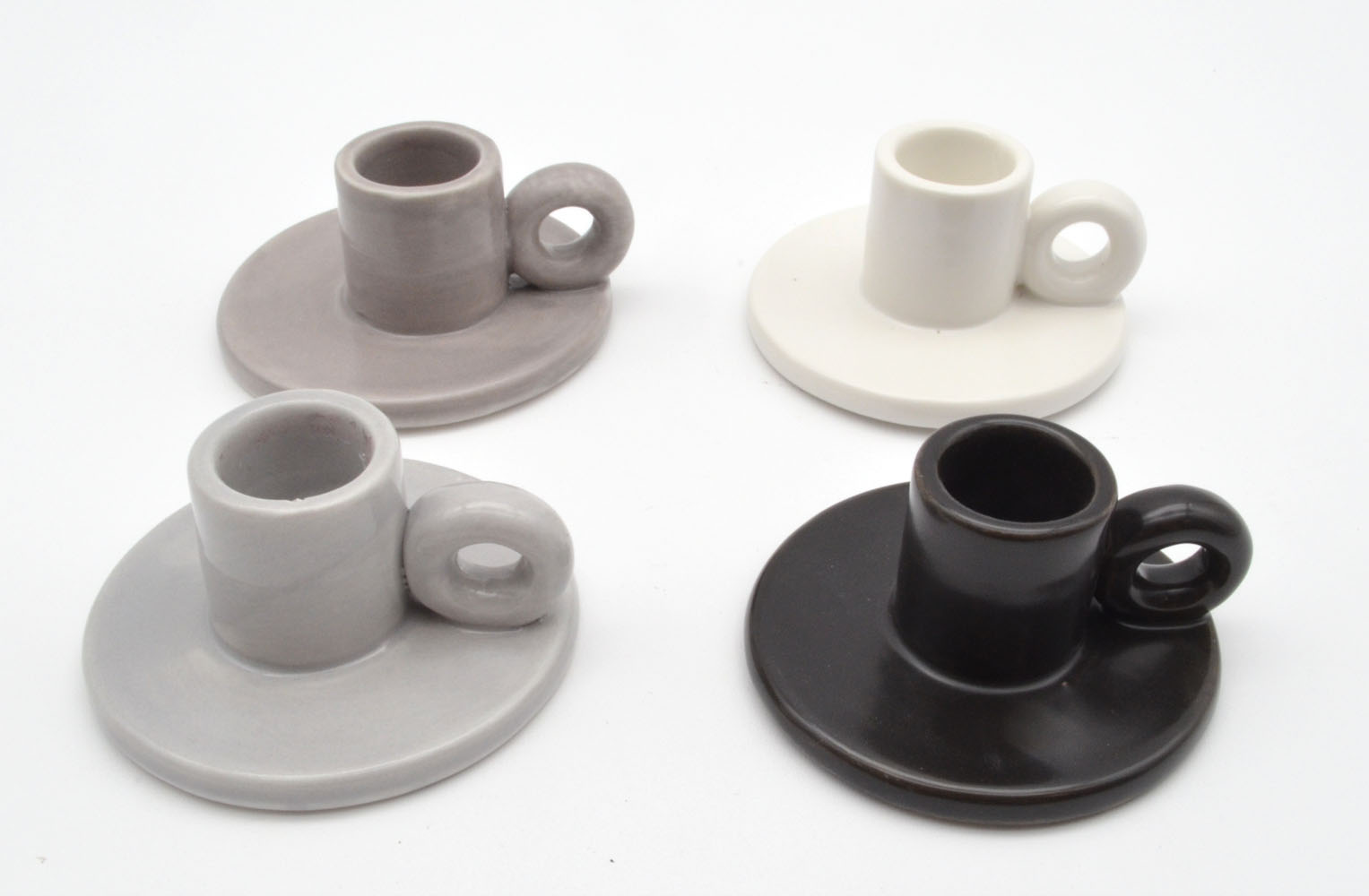 Keramik Stabkerzenhalter schwarz ca. 7x7x4cm (T/B/H) 