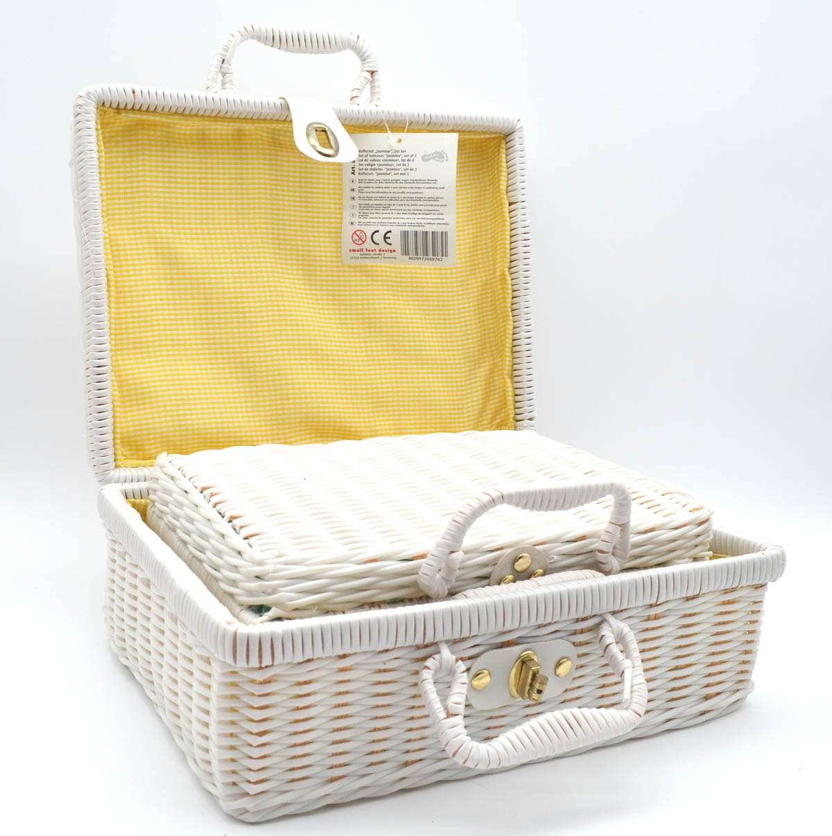 Kofferset 2teilig Jasmina Kunststoff weiß 30x23x14 und 25x19x10 (BxTxH)