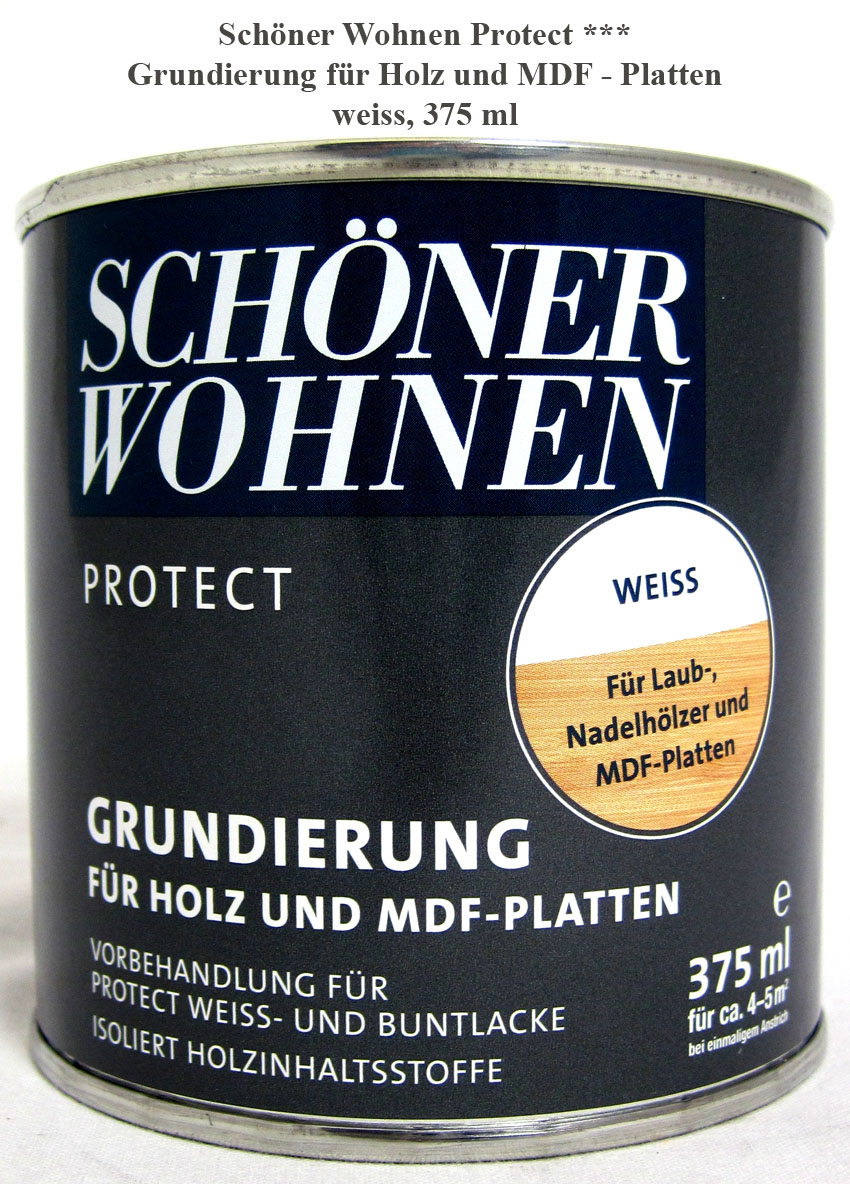 Protect - Grundierung für MDF-Platten und Holz weiß 375 ml