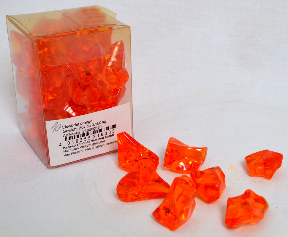 Acryl-Steine Deko Eiswürfel orange