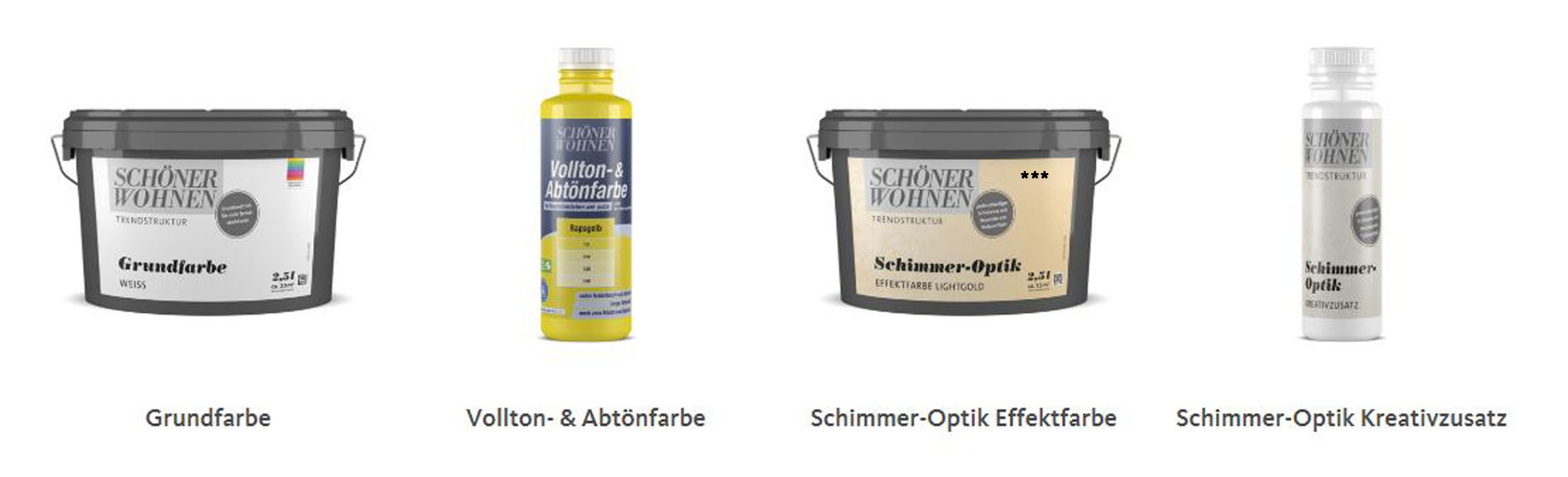Schimmer-Optik Effektfarbe Pearldust 2,5 l incl. Kreativzusatz Schöner Wohnen