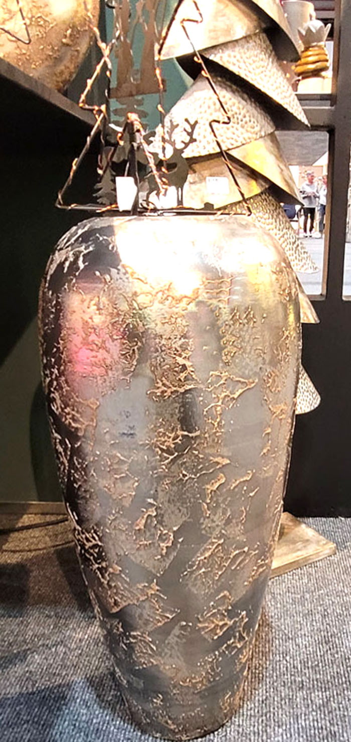 Keramik Bodenvase 60 cm Champagner-Antik