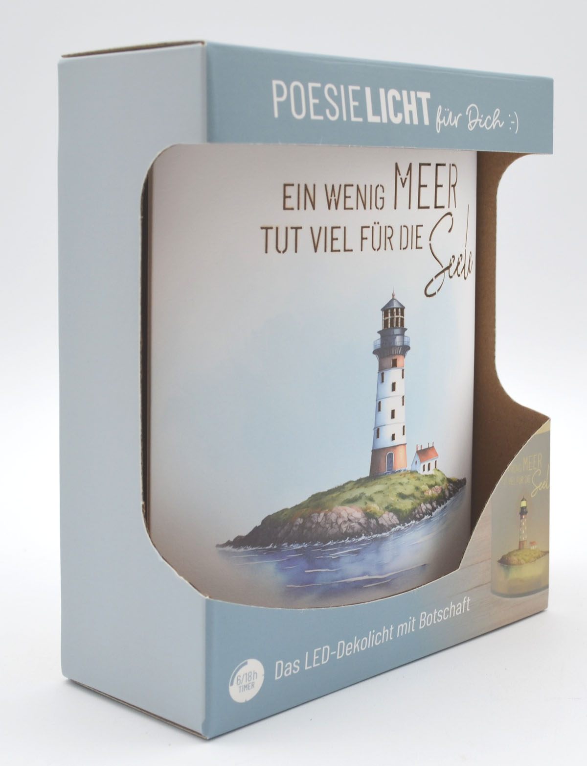 LED-Laterne Poesielicht "Leuchtturm" zum Stehen oder Hängen mit Timer 16x13,x5 cm