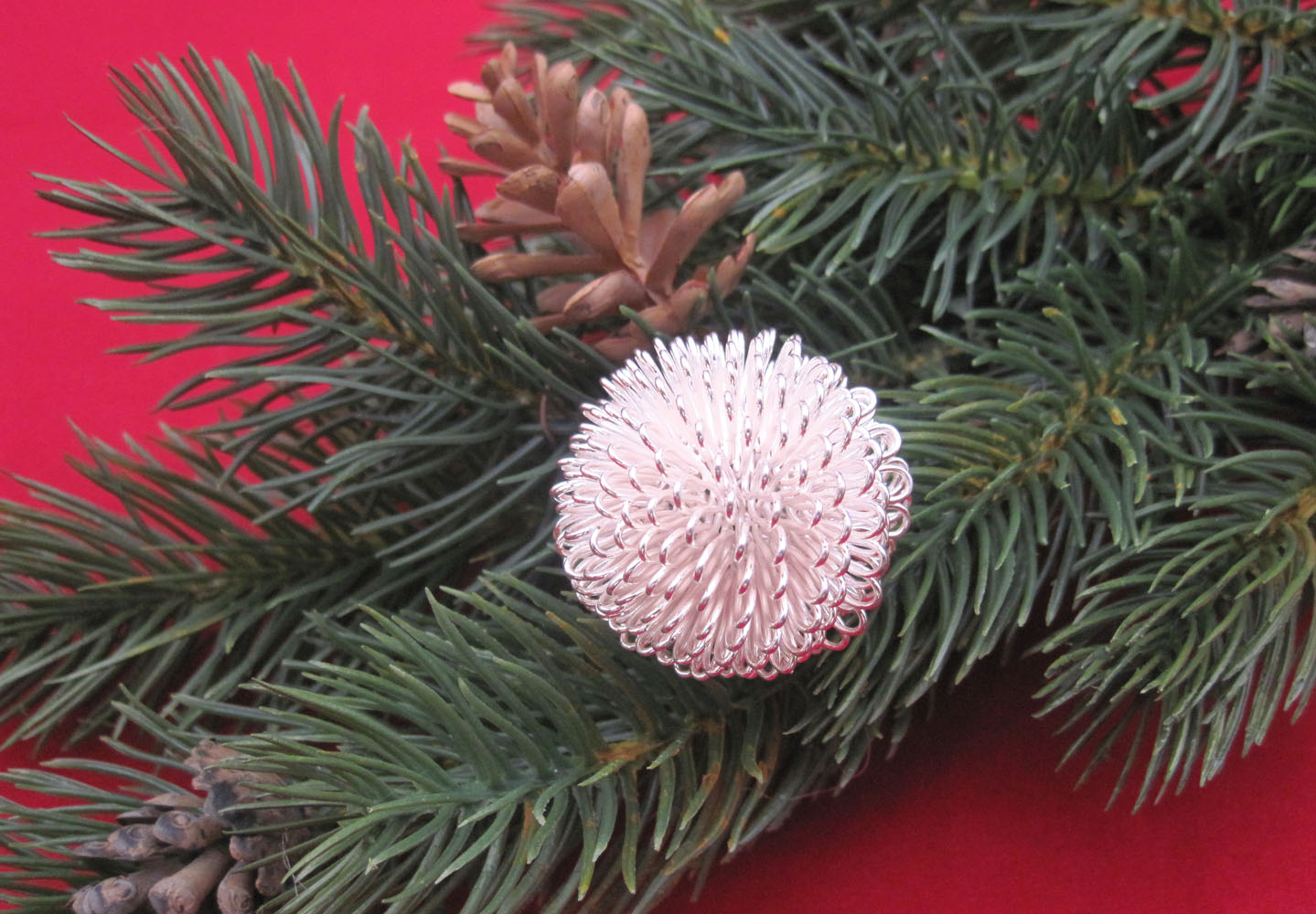 Deko-Kugel Silber Metall ca. 4 cm