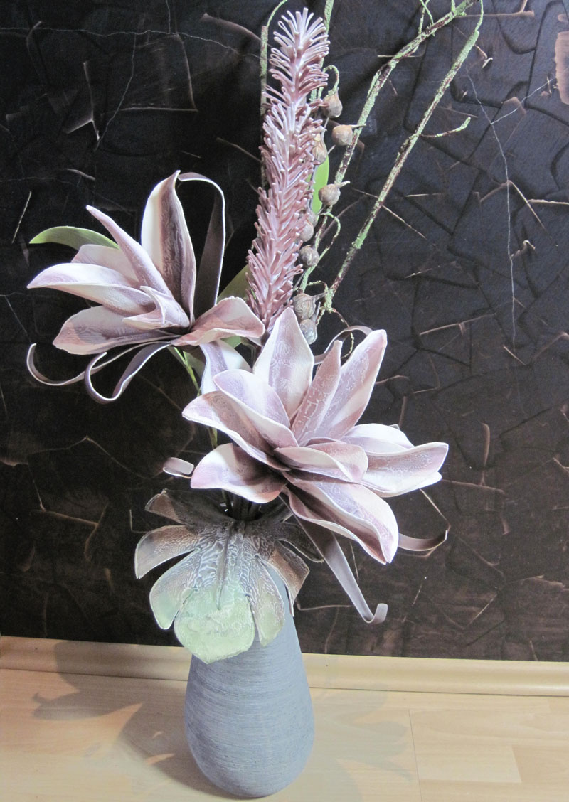 Künstlicher Deko-Strauß Blumen-Mix, beere/grün, ca. 84 cm