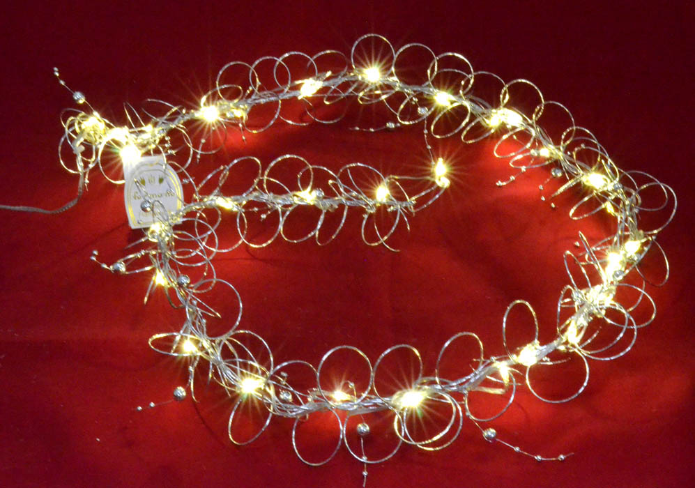 Drahtgirlande 30 LED mit Timer Innenbereich 7x120 Silber mit Stecker