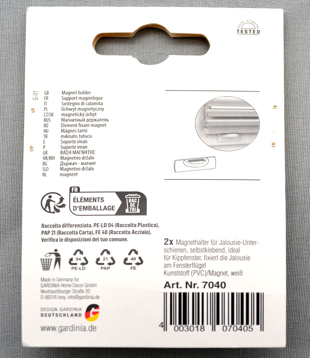 2 Stück Magnethalter selbstklebend ideal für Kippfenster weiß