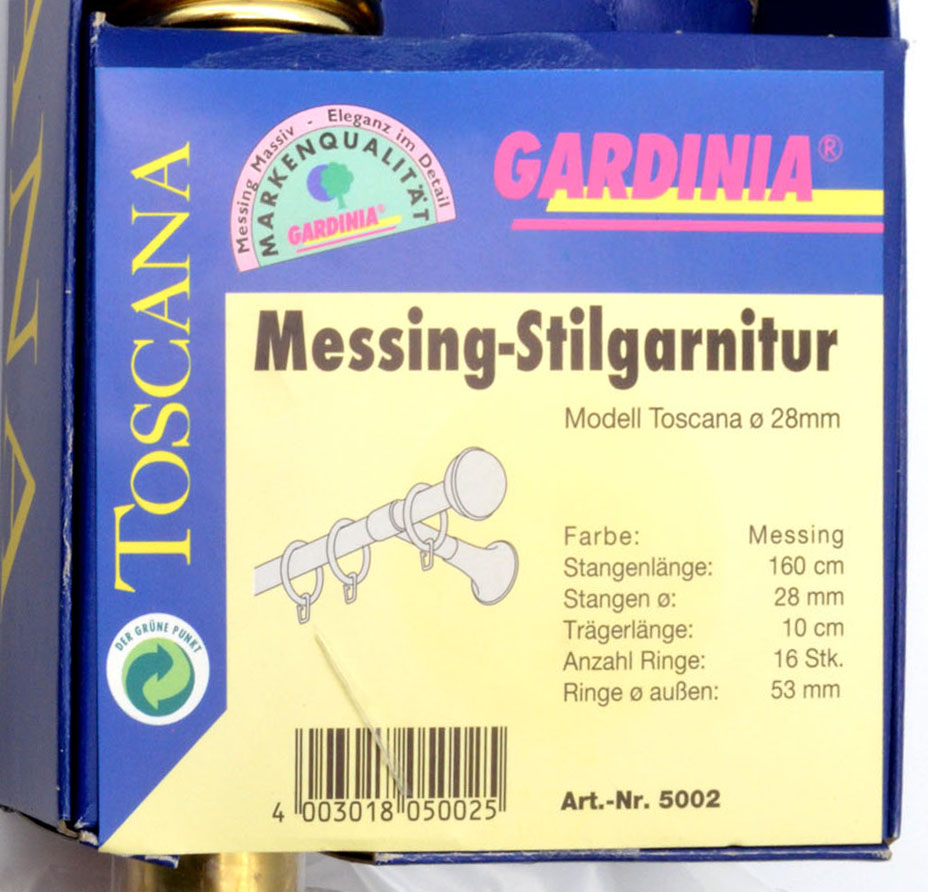 Messing-Stilgarnitur Toscana 28mm Länge 160 cm