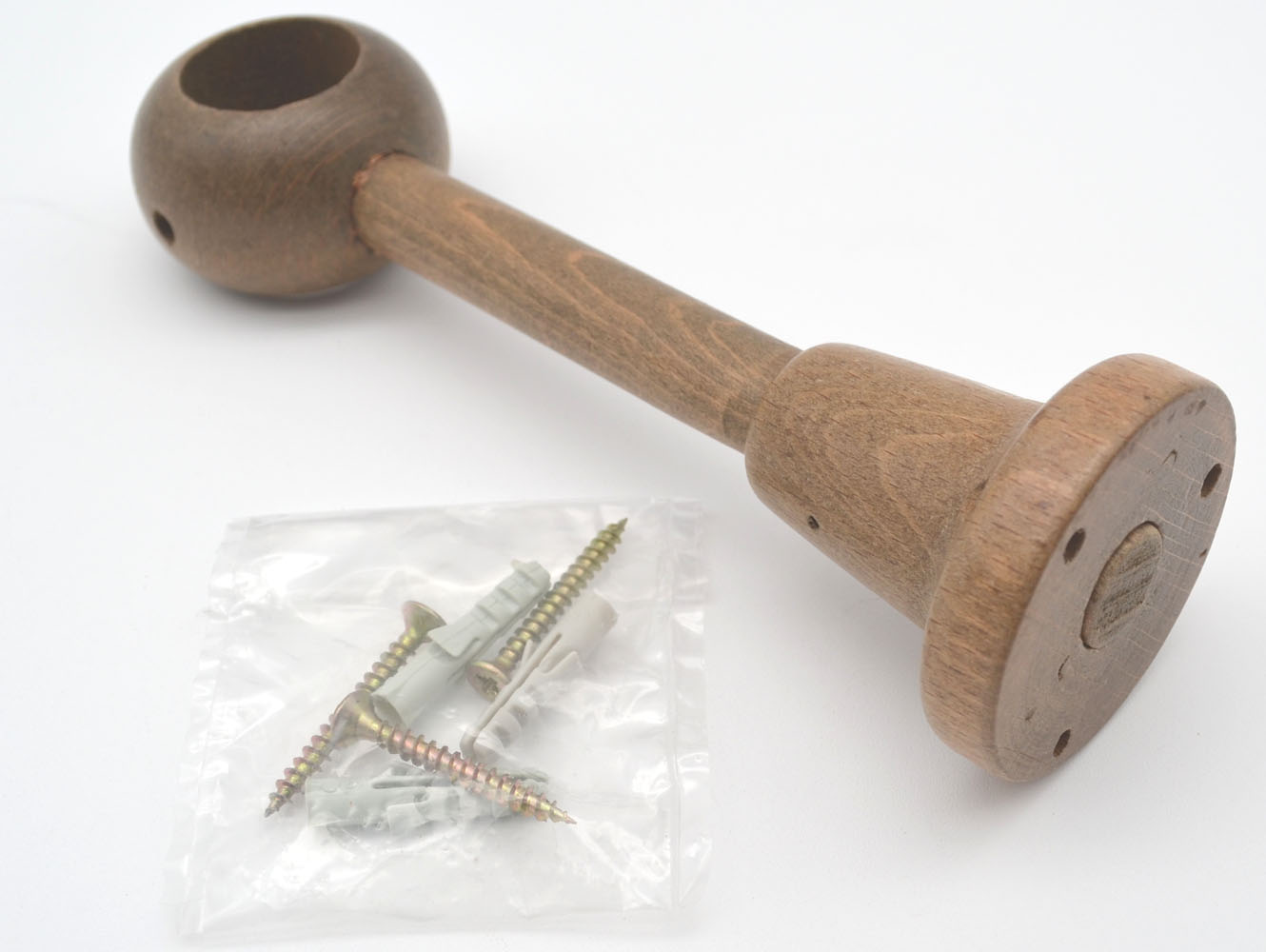 1 Wandträger für Stilgarnituren Ø 28 mm Holz Eiche rustikal WA 16 cm