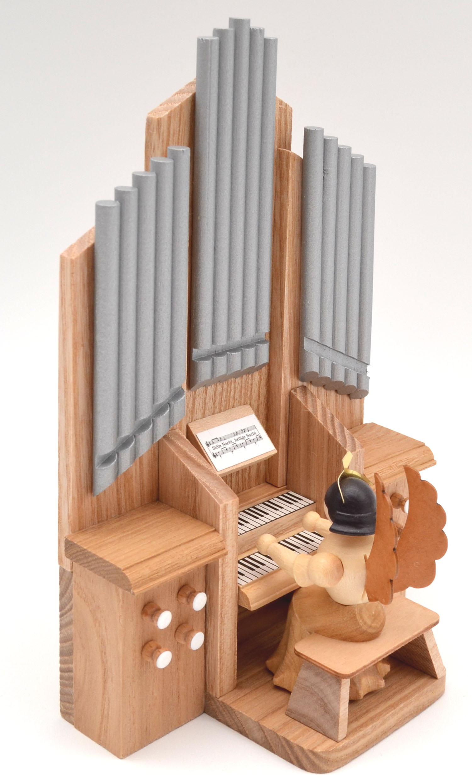 Orgel mit Engel 10x19 cm Natur 7 cm 