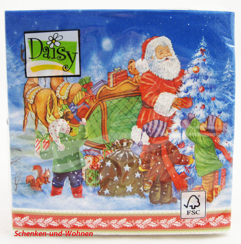 Weihnachts-Lunch-Servietten Weihnachtsmann 20 Stück 33 x 33 cm