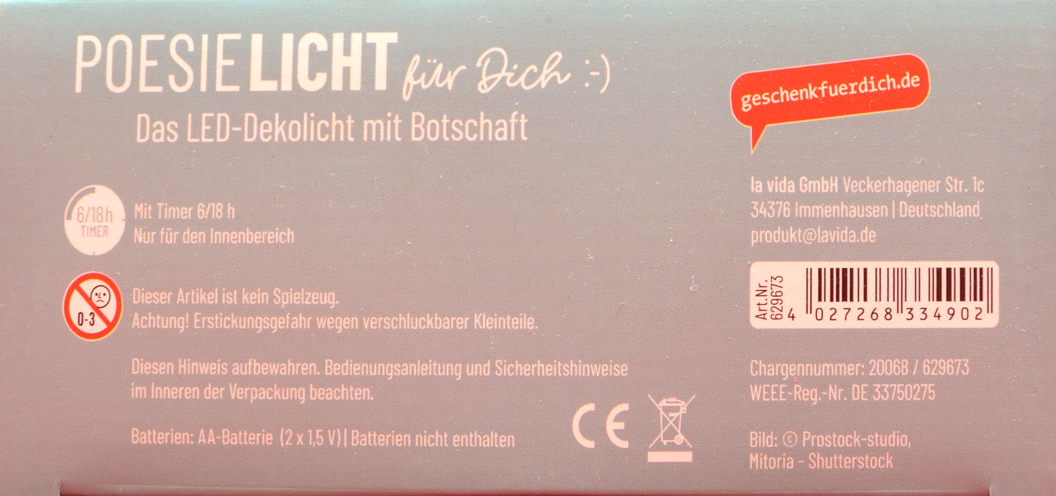 LED-Laterne Poesielicht Lama zum Stehen oder Hängen mit Timer 16x13,x5 cm