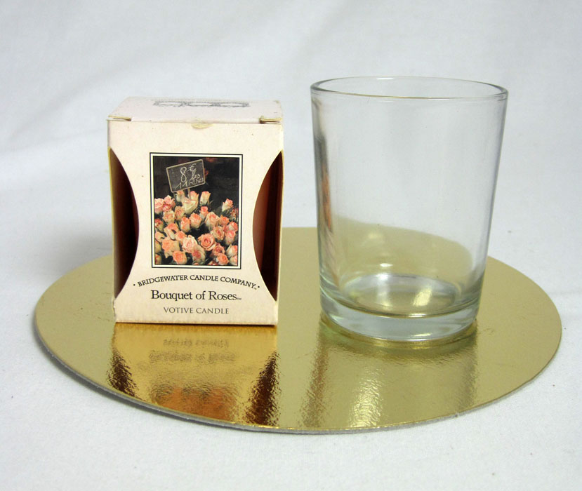 Duftkerze Votivkerze mit Glas Bouquet of Roses ca. 5cm