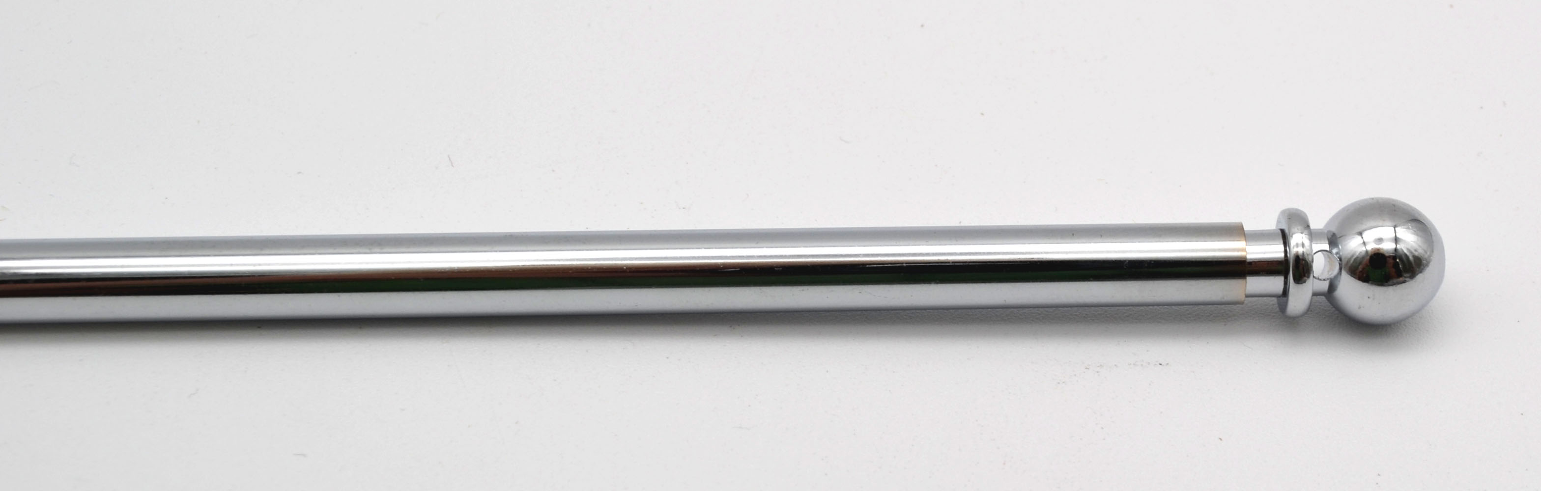 Vitragenstange rund – ausziehbar 30–50 cm Farbe: Nickel poliert ohne Haken