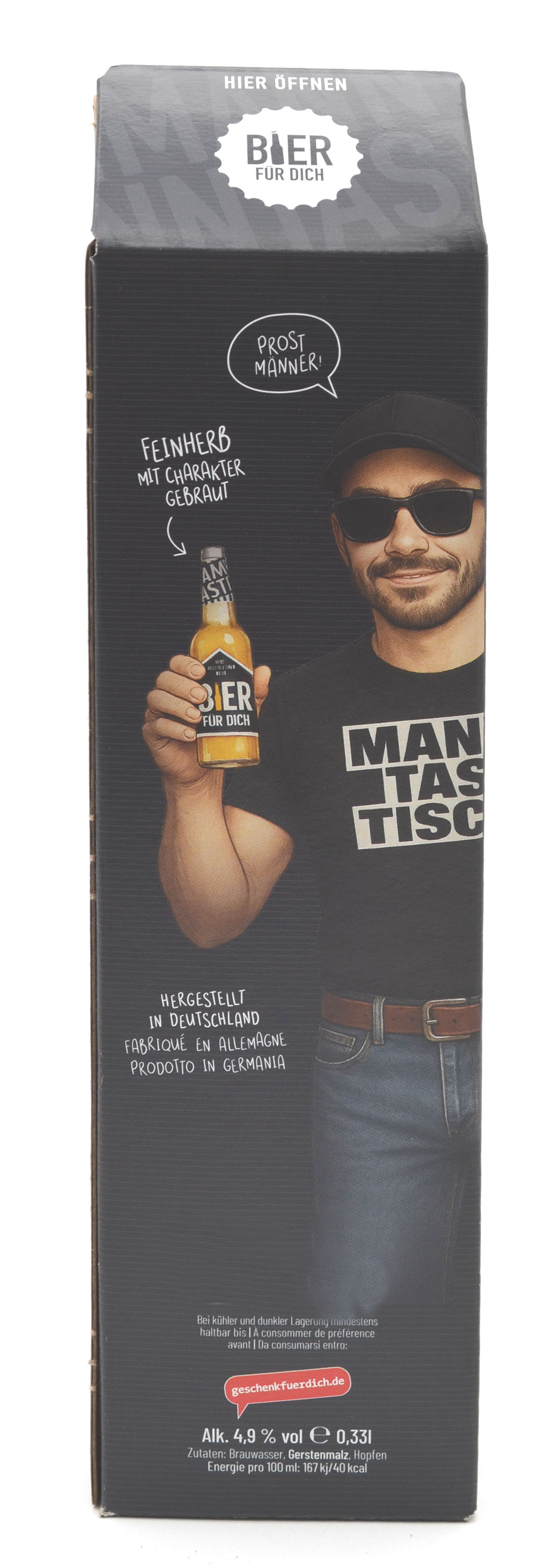 Männergeschenk Bier 0,33 und Aluminiumschild 16x11 cm