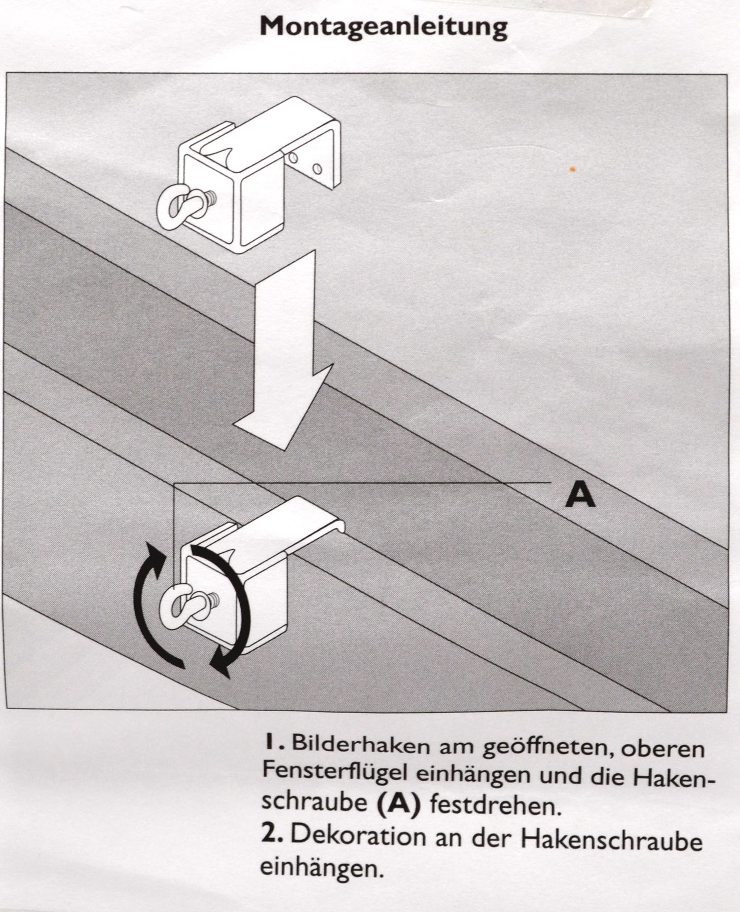2 Bilderhaken Deko-Klemmsystem für Kunststofffenster Weiß 