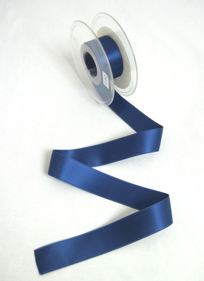 Satinband - Double Face - Breite 25mm - blau Fb. 50 - Rest 4,60m