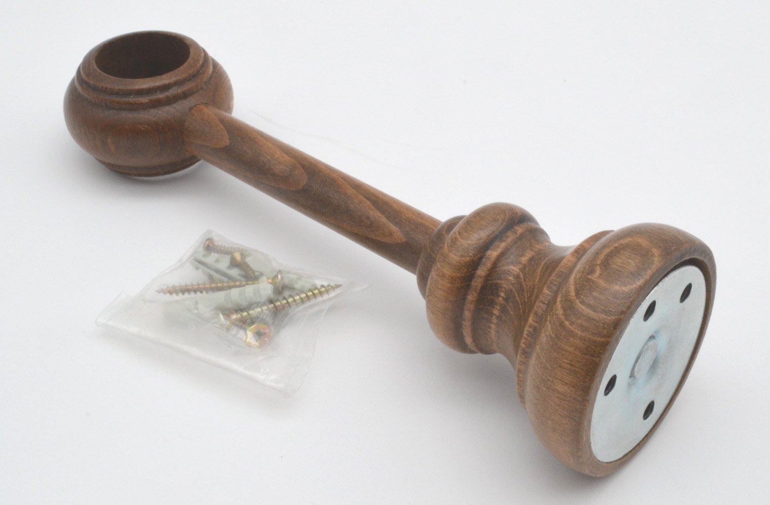 1x Träger für Stilgarnituren Ø 28 mm Holz Eiche-rustikal WA 18 cm