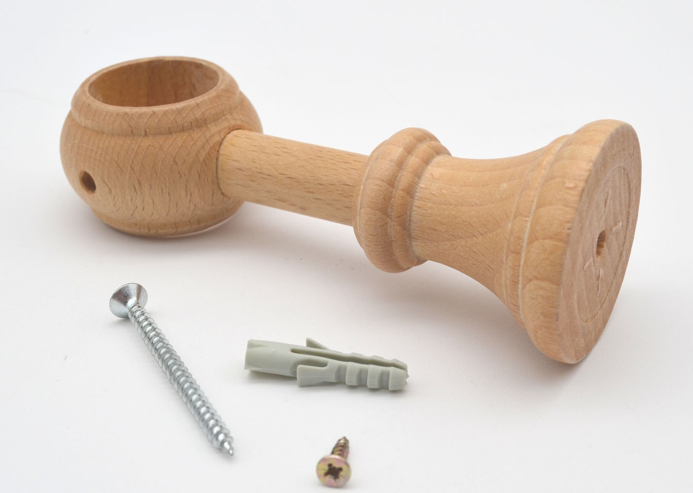 1 Wandträger für Stilgarnituren Ø 28 mm Holz Natur WA 10,5 cm 