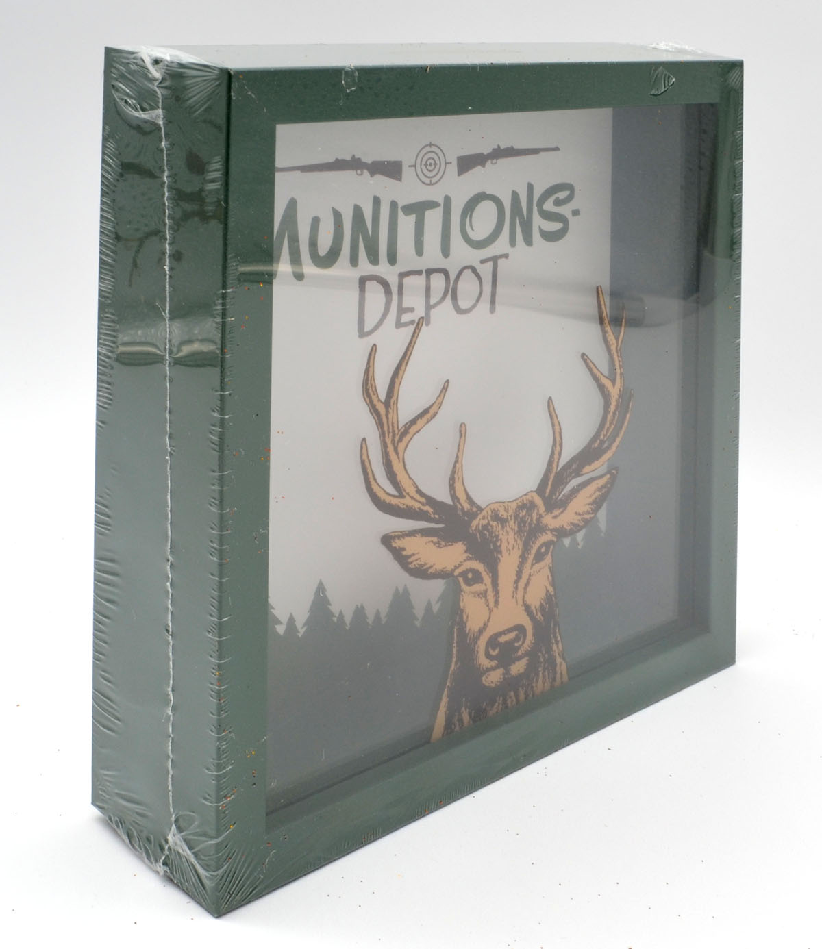 Spardose „Munitions-Depot“ mit Hirschmotiv 17 × 17 × 4 cm – Geschenk für Jäger