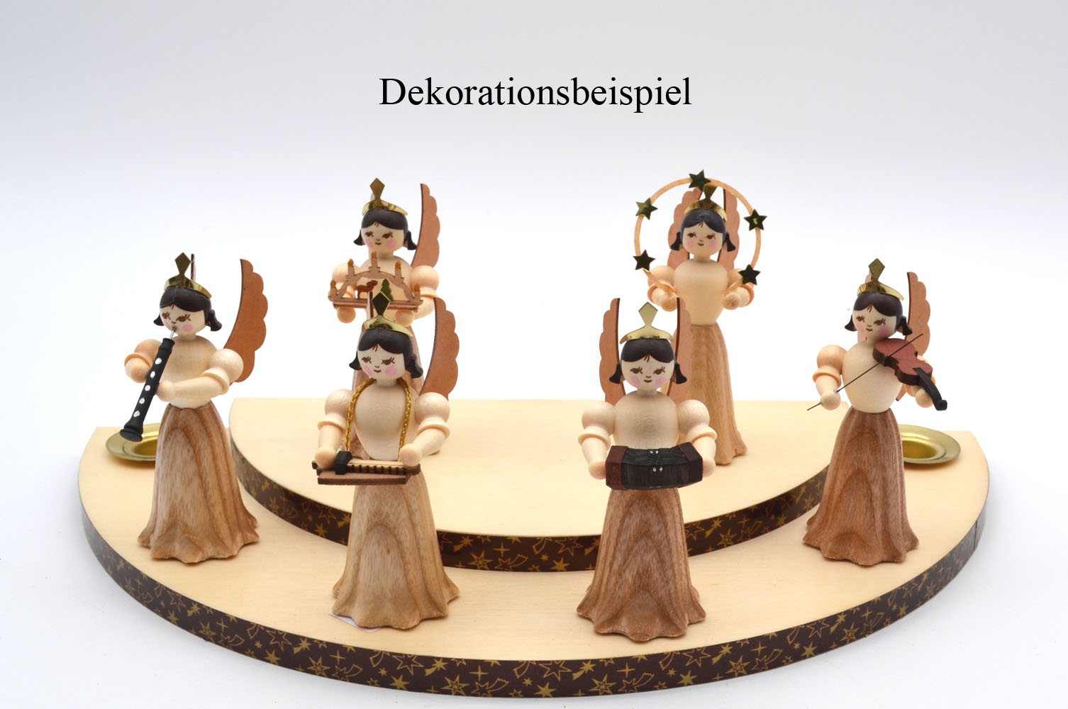 Engel Langrock mit Schwibbogen Natur 7 cm Konzertengel 