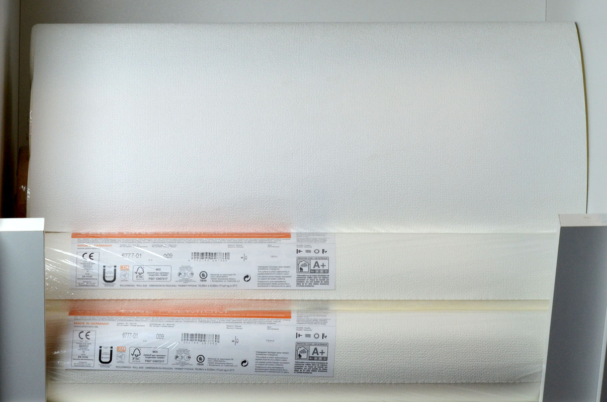 Vliestapete Uni warmweis dezent gemustert 6777-01 Kombitapete Eurorolle