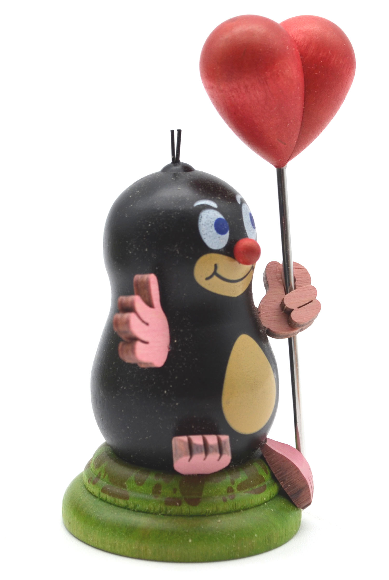 Maulwurf "Felix" mit Herzballon ca. 7 cm hoch 