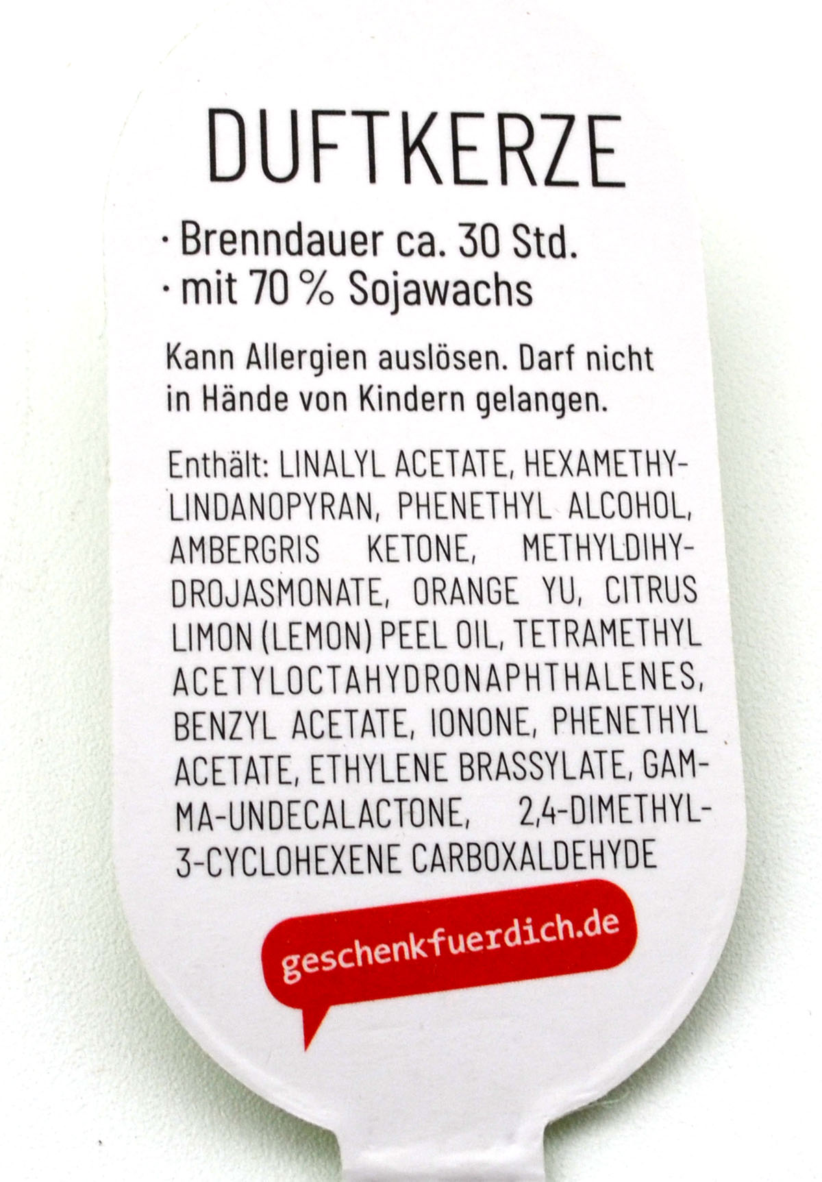 Duftkerze Jasmin „Heute ist ein guter Tag“ Wiese 30 Stunden 8,5 cm