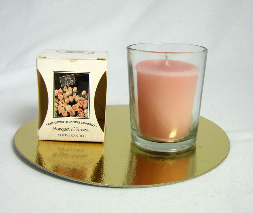 Duftkerze Votivkerze mit Glas Bouquet of Roses ca. 5cm