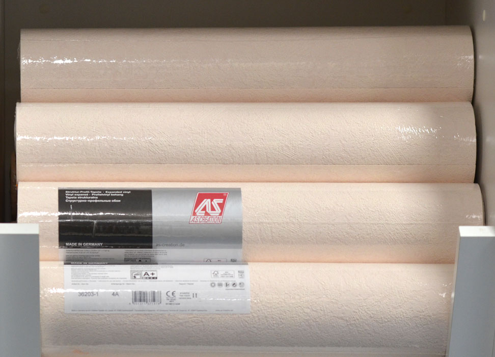 Struktur-Profil-Tapete 36203-1 Uni hell apricot 10,05mx0,53m