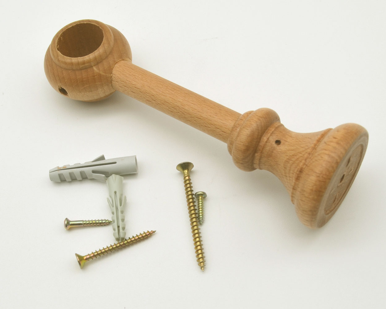 1 Wandträger für Stilgarnituren Ø 20 mm Holz Eiche hell WA 13,0 cm 