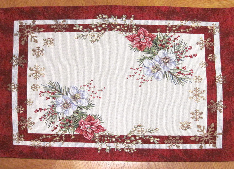 Gobelin Platzset "Zierliches Gesteck" mehrfarbig, ca. 38 x 48 cm