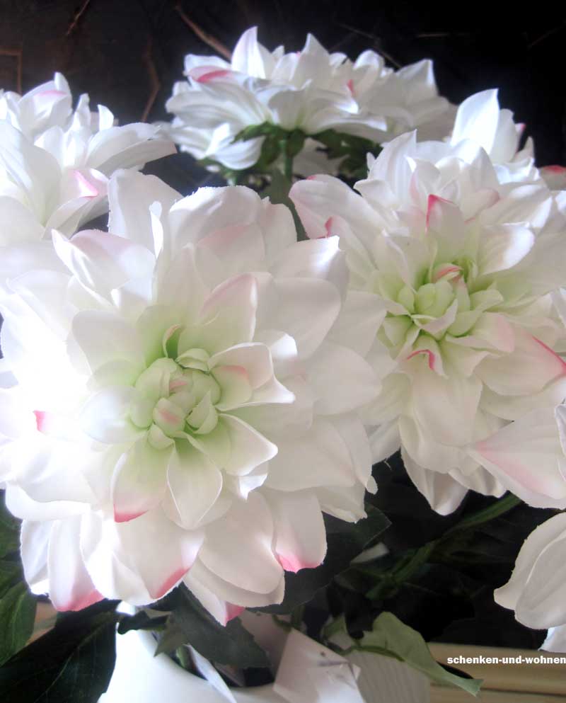 1 künstliche Deko - Dahlie elfenbein, ca. 63 cm Gesamtlänge