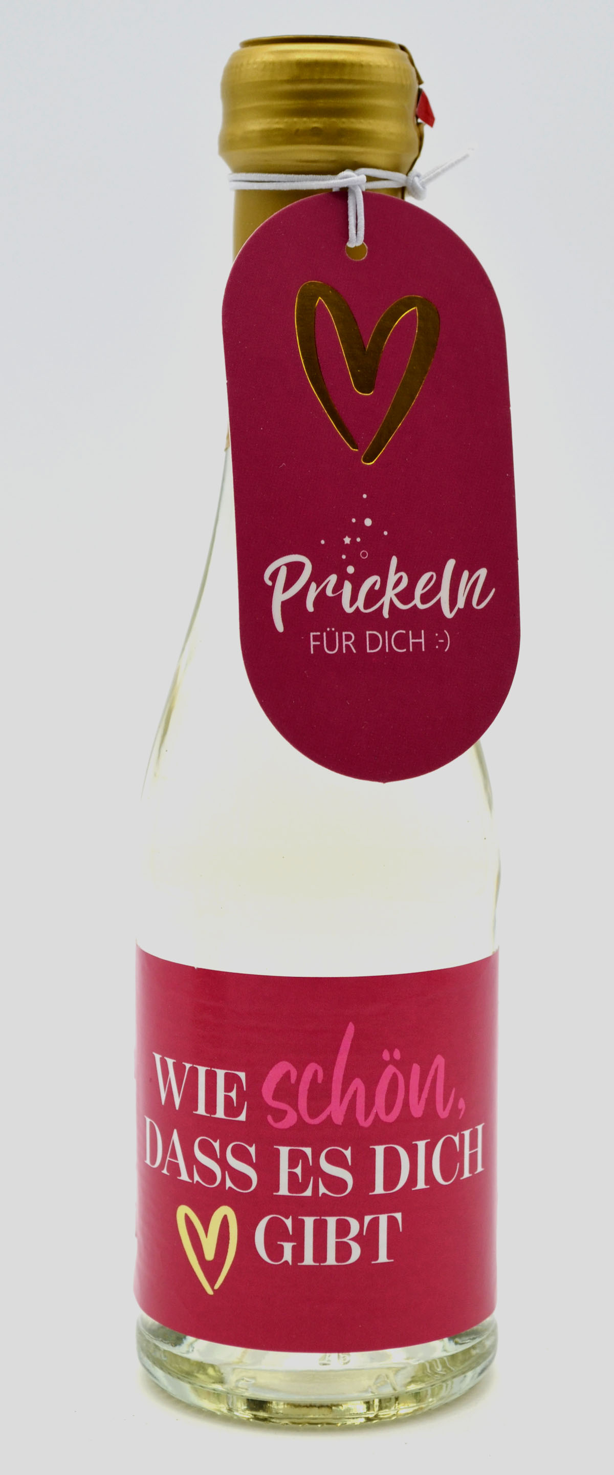 Perlwein Prickeln 0,2 l "Herz" mit Geschenkanhänger 