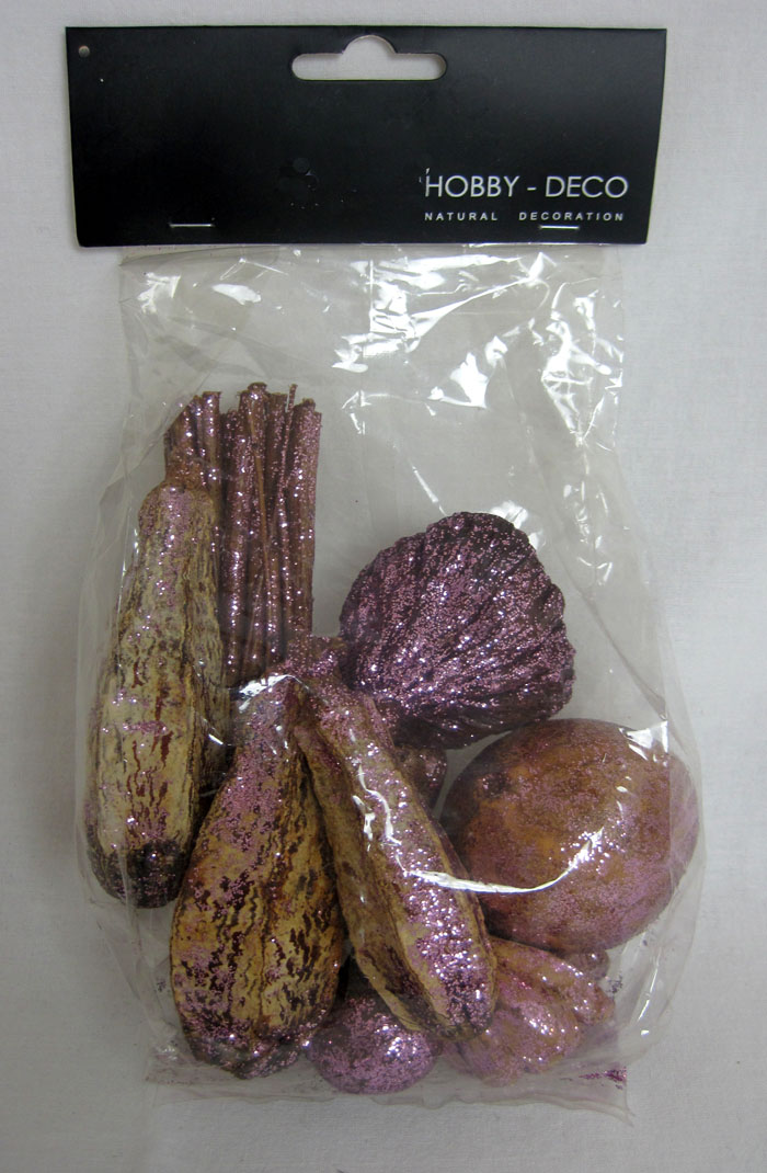 1 Hobby Deco Beutel gemischt mit Glitzer Lila