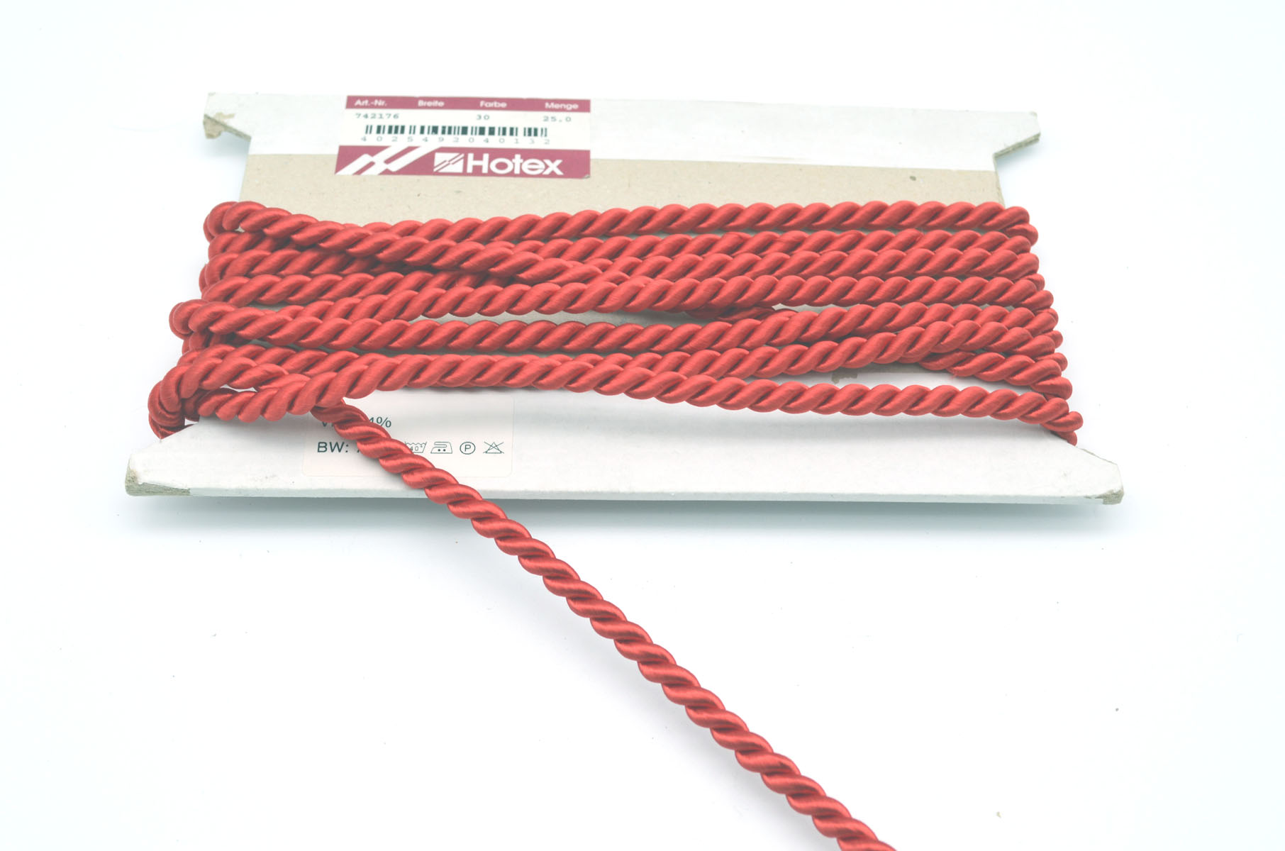 2 Meter Gedrehte Kordel – 7 mm rot 