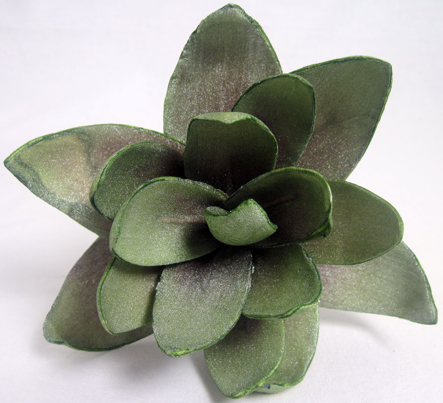 Sukkulentenzweig künstl., grün mit Perlmutglitzerüberzug, ca.40cm lang, Ø 15cm