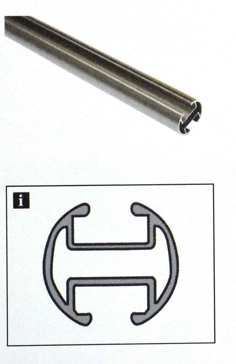 Gardinenstange mit Innenlauf II d=20 mm Edelstahl-Optik Länge 1,20 m