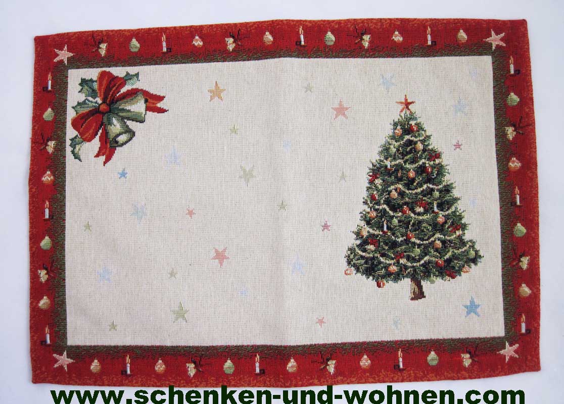 platzdeckchen_tannenbaum_d2zVAOsz5igMOtU Platzdeckchen "Tannenbaum" Beige/Rot, Gobelin 30 x 43 cm