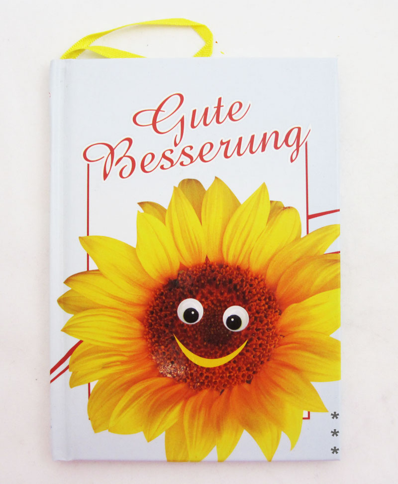 Kleines Wünschbuch zum Anhängen "Gute Besserung" ca. 10,5 x 14,5 cm