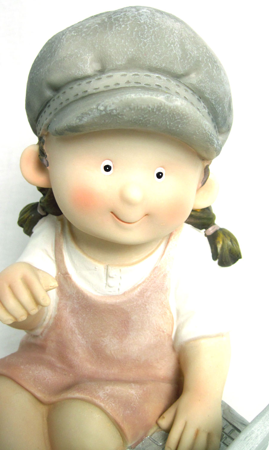 Kinderfigur Mädchen mit Laptop aus Polyresin ca. 20 cm hoch