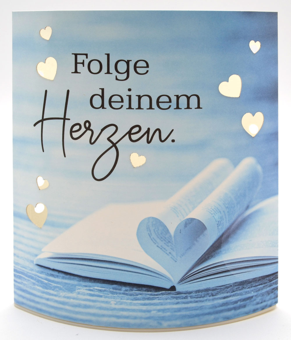 LED-Laterne "Herzen" zum Stehen oder Hängen mit Timer 16x13,5x5 cm