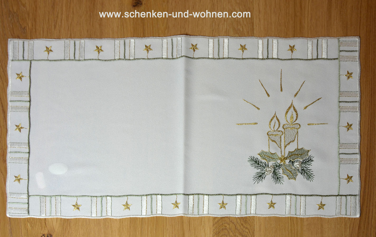 Tischläufer Kerzenschein Fb. rohweiß 28 x 56 cm