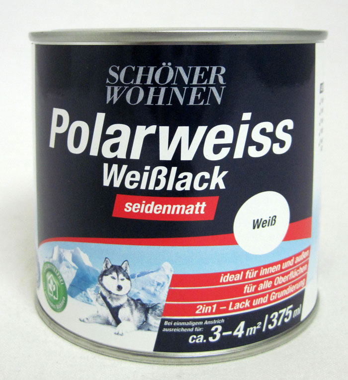 Polarweiss Weißlack 375 ml seidenmatt Acryl-Lack