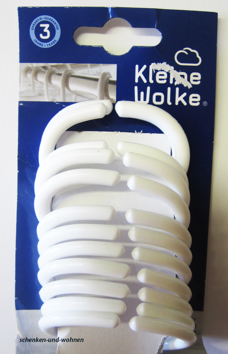 Kleine Wolke Duschvorhangringe 12er-Set, Weiß