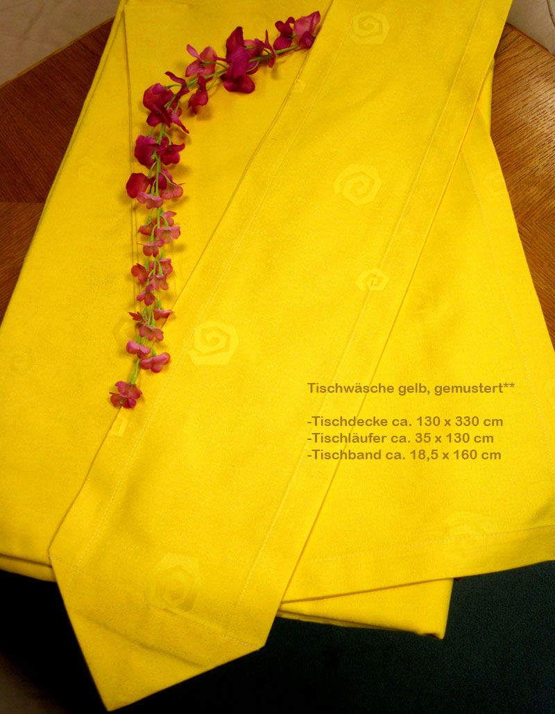 Tischwäsche Tischläufer ca. 35 x 130 cm gelb Kringel